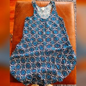 Stylus Blue Geometric Sleeveless Dress